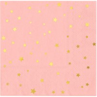 Guardanapos Rosa com estrelas douradas