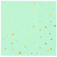 Guardanapos verdes com estrelas douradas