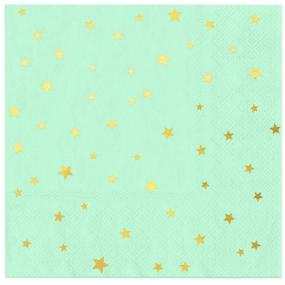 Guardanapos verdes com estrelas douradas