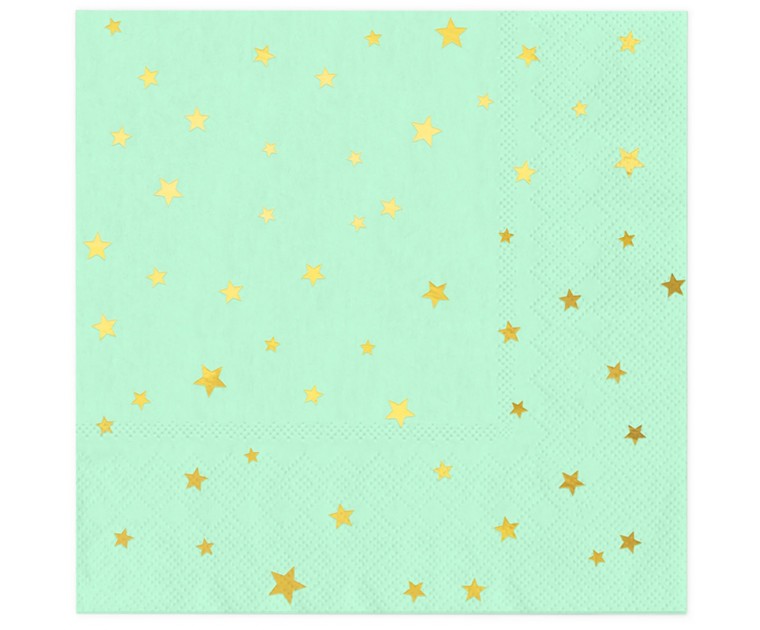 Guardanapos verdes com estrelas douradas