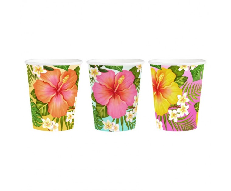 Copos Aloha Flores Tropicais