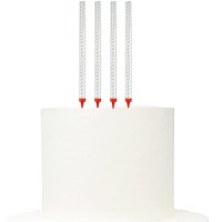 4 Foguetes Prata Holográficos 25 cms