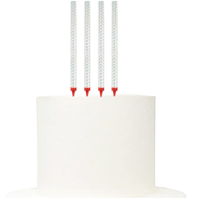 4 Foguetes Prata Holográficos 25 cms