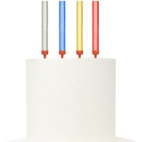 Pack 4 Foguetes Multicoloridos Holográficos 12 cms