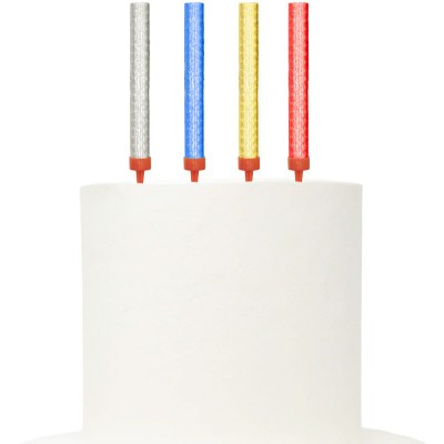 Pack 4 Foguetes Multicoloridos Holográficos 12 cms