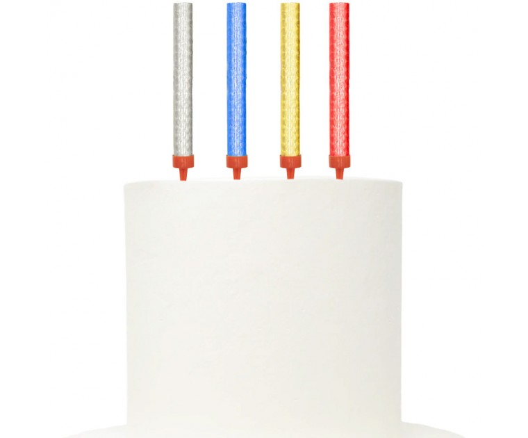 Pack 4 Foguetes Multicoloridos Holográficos 12 cms
