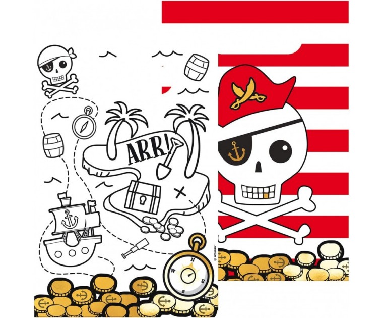 8 Sacos Piratas Mapa Tesouro