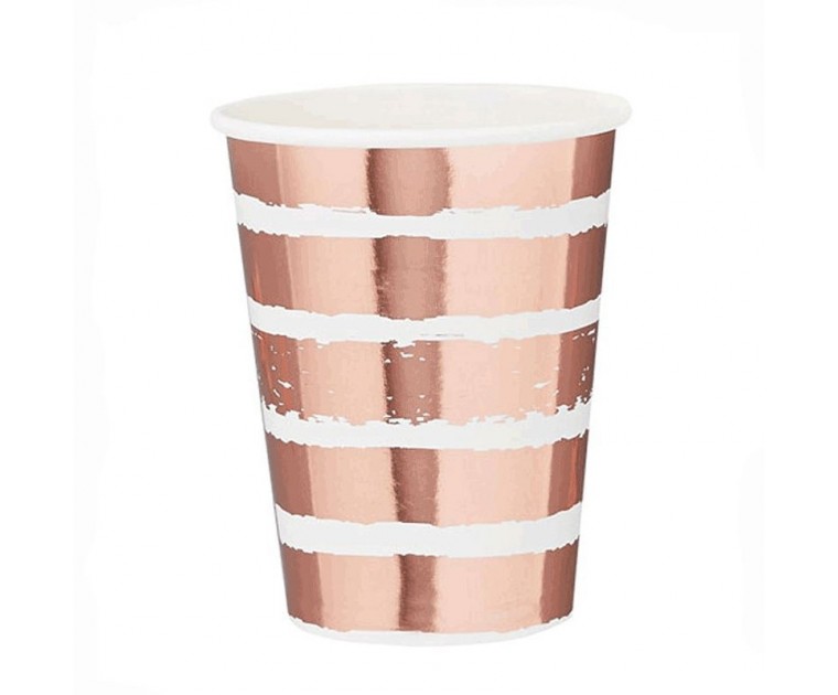 10 Copos Rose Gold Listados
