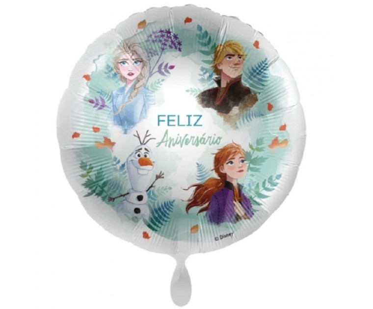 Balão Frozen Friends Feliz Aniversário