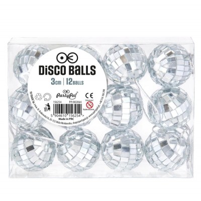 Conj. 12 Bolas Prata 3 cms Conj. 12 Bolas Prata 3 cms