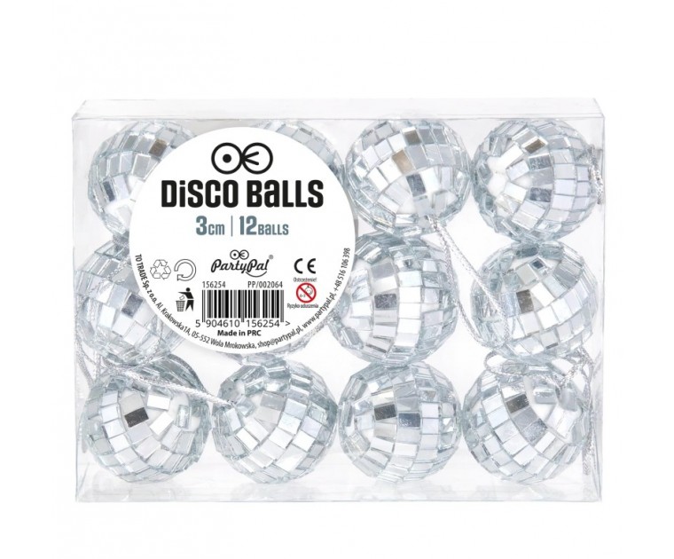 Conj. 12 Bolas Prata 3 cms