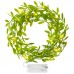 Grinalda Folhas Verdes Luzes Led