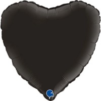 Balão Foil Coração Preto 46 cms