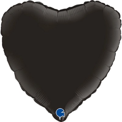 Balão Foil Coração Preto 46 cms