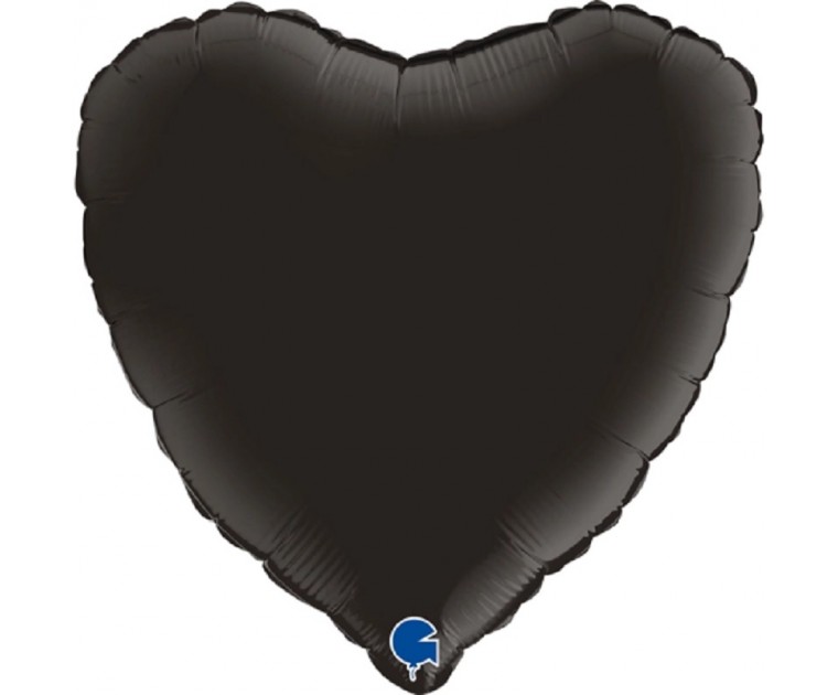 Balão Foil Coração Preto 46 cms