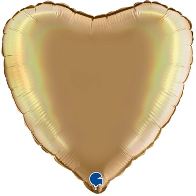  Balão Coração Platinium Champanhe
