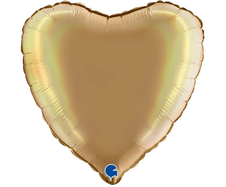  Balão Coração Platinium Champanhe
