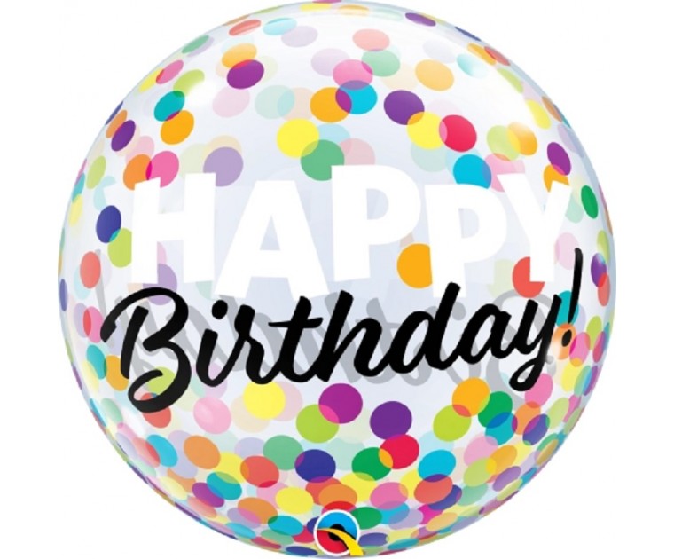 Bubble Happy Birthday Bolinhas Multicolorida