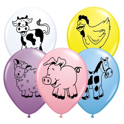 25 Balões Latex Animais da Quinta