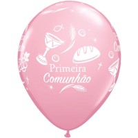 Balão Rosa Primeira Comunhão