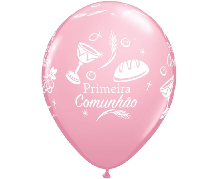 Balão Rosa Primeira Comunhão