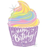 Balão Foil Cup Cake Pastel Colors