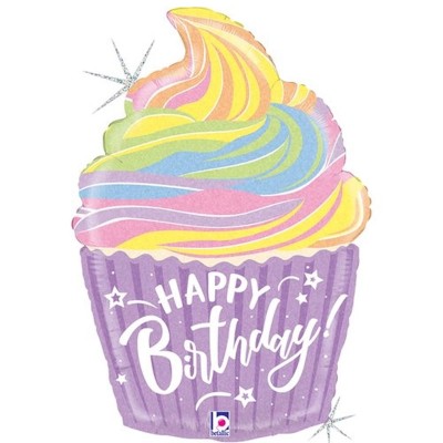 Balão Foil Cup Cake Pastel Colors