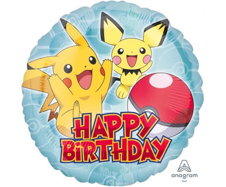 Balão Foil Pokémon Happy Birthday