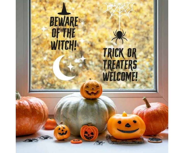 4 Autocolantes Vidro TRICK OR TREAT