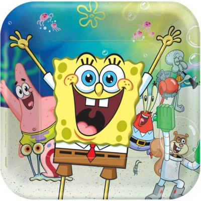 8 Pratos Sponge Bob