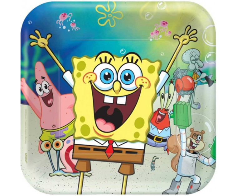8 Pratos Sponge Bob