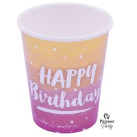 Copos Rose Gold Degradé Happy Birthday Copos Rose Gold Degradé Happy Birthday