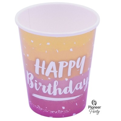 Copos Rose Gold Degradé Happy Birthday Copos Rose Gold Degradé Happy Birthday