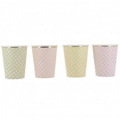 8 Copos Sortidos Vichy Flores
