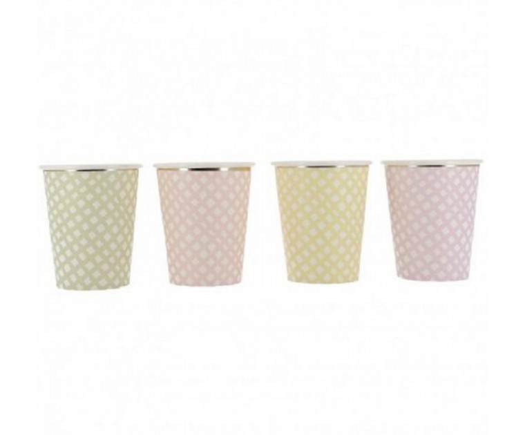 8 Copos Sortidos Vichy Flores