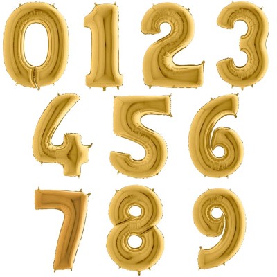 Balões Números Dourado Claro 1 Metro