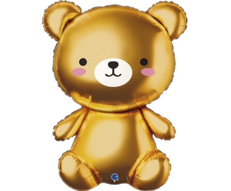 Balão Ursinho Dourado Sentado