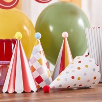8 Chapéus Circo Multicoloridos