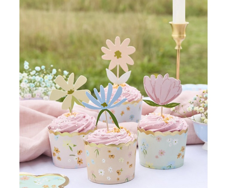 Kit Formas e Topos Florais Multicoloridas