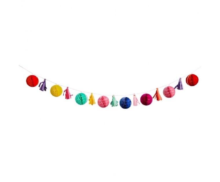 Banner Honeycomb e Tassel Multicolorida