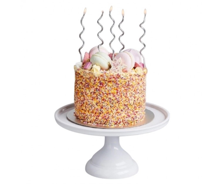 12 Velas Curvas Prata