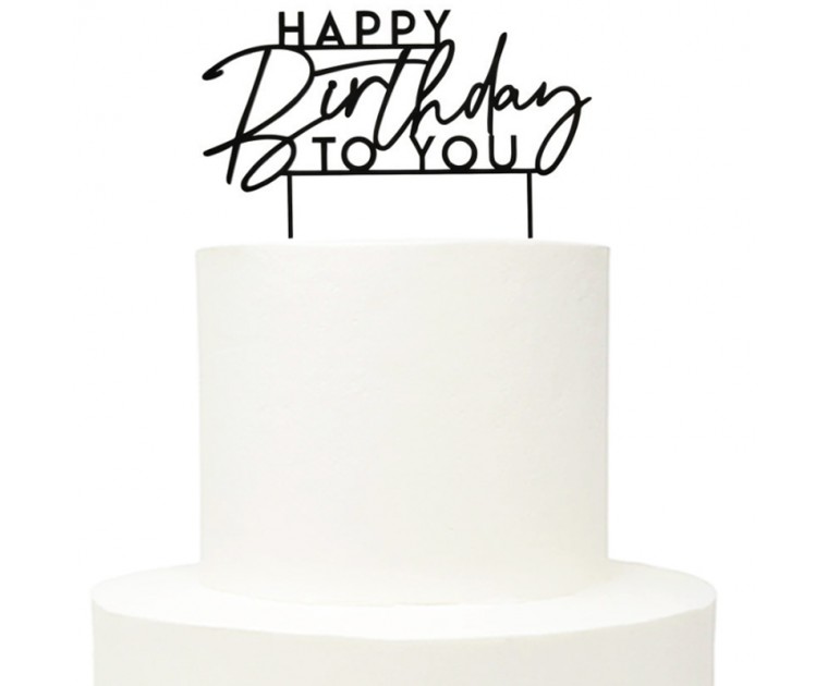 Topo Acrílico  'Happy Birthday To You'
