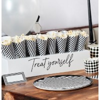Suporte 45 Cones Pipocas e Doces Preto e Branco