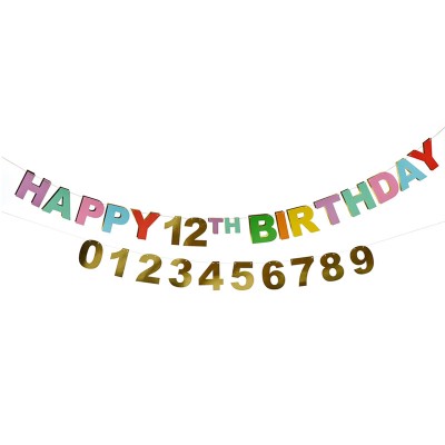 Banner Personalizável Bandeirolas Multicoloridas