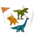 Topo Bolo Dinossauros Chapéu Pom Pom
