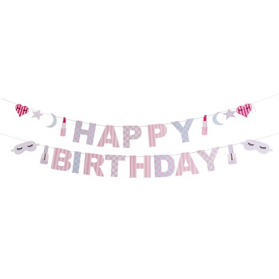 Banner Festa Pijama /Maquilhagem Happy Birthday***