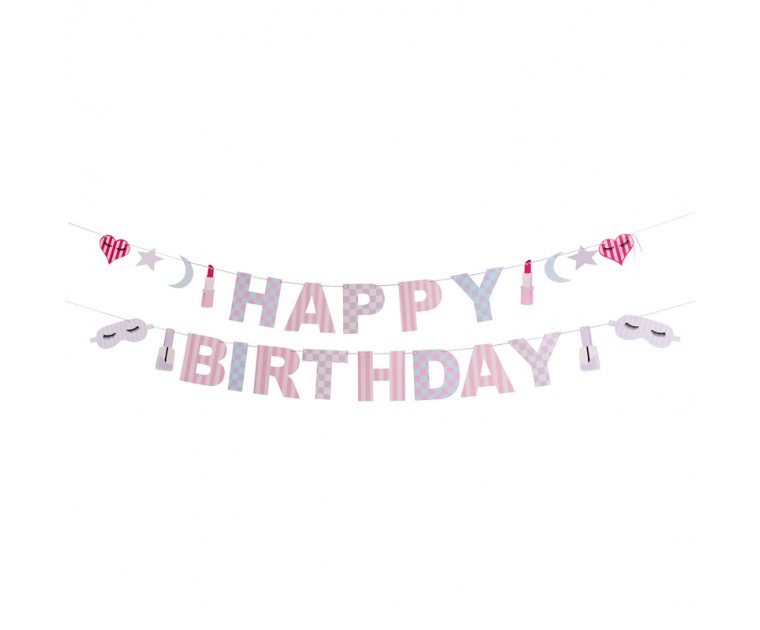 Banner Festa Pijama /Maquilhagem Happy Birthday***