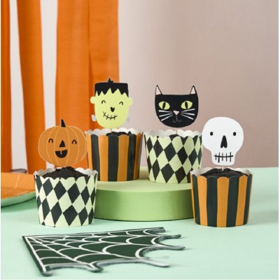 Conj. Forminhas e Picks Cup Cakes Assustadores