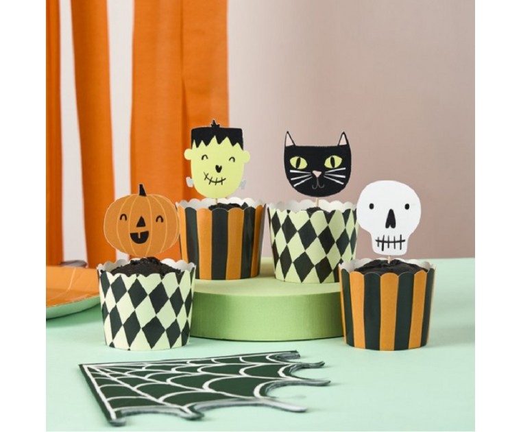 Conj. Forminhas e Picks Cup Cakes Assustadores