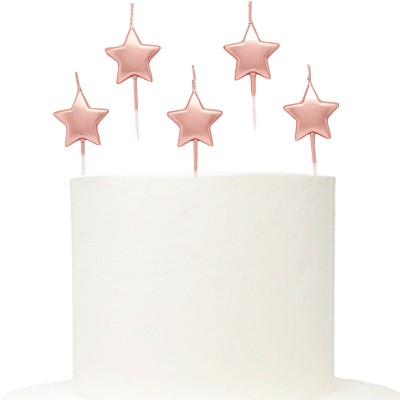 Conj 5 Velas Estrelas Rose Gold Conj 5 Velas Estrelas Rose Gold